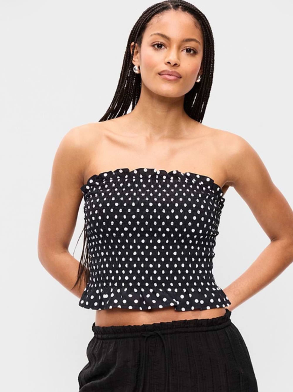 NWT Smocked Bodice Polka Dot Tube Top